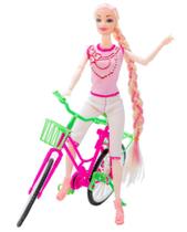 Boneca Menina Com Bicicleta e Patins GK1080 - Goal Kids Boneca Menina Com Bicicleta e Patins GK1080 - Goal Kids