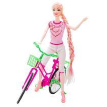 Boneca Menina Com Bicicleta Patins E Skate - Goal Kids