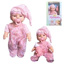 Boneca Menina Meu Pijaminha Bebê Brinquedo Mamadeira Chupeta