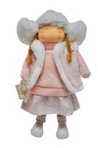 Boneca Menina Rosa e Branco com Estrela Dourada