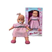 Boneca Meu Bebe 1 Vestido Azul e Rosa Estrela