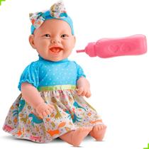 Boneca Mia Faz Xixi Bebe Acessórios Mamadeira Fraldinha