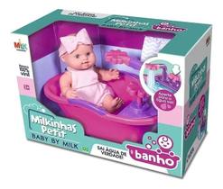 Boneca Milkinhas Petit Banho Com Banheira Sai Água Milk 425