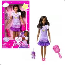 Boneca minha primeira barbie com vestido e pets Boneca minha primeira barbie com vestido e pets