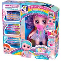 Boneca mini baby rainbow surprise faz xixi com mechas verdes 21cm cotiplas Boneca mini baby rainbow surprise faz xixi com mechas verdes 21cm cotiplas