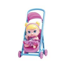Boneca Mini Babys 18cm Com Carrinho 338 - Super Toys