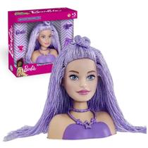 Boneca Mini Barbie Styling Head Original Cabelo Lilás Pupee
