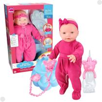 Boneca Mini Bebê Mania Xixi + Acessórios Rosa 5340 - Roma Boneca Mini Bebê Mania Xixi + Acessórios Rosa 5340 - Roma