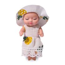 Boneca Mini Bebê Reborn Infantil Roupa Animais Presente