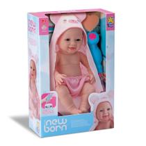 Boneca Mini Bebê Reborn New Born Banho vem c ducha Divertoys