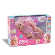 Boneca Mini Bebê Reborn New Born faz xixi (body) Divertoys