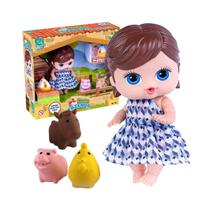 Boneca Mini Fazenda Com Bichinhos Animaizinhos Diversas