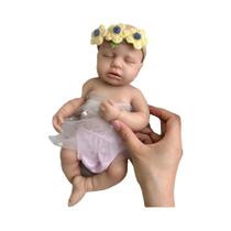 Boneca Mini Reborn Menina De 12 Polegadas Em Silicone Completo Realista LouLou Com Cabelo Enraizado