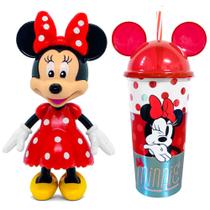 Boneca Minnie com Óculos Mochila Elka + Copo com Orelhas