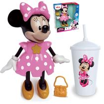 Boneca Minnie Conta História Aperte a Estrelinha e Ela Fala Elka com Copo e Revistinha de Colorir Presente Boneca Minnie Conta História Aperte a Estrelinha e Ela Fala Elka com Copo e Revistinha de Colorir Presente