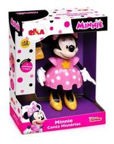 Boneca Minnie Conta Histórias Menina Rosa C/ Bolsinha Disney