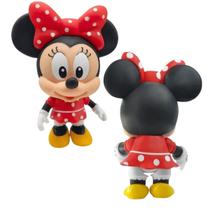 Boneca Minnie Ou Boneco Mickey Mouse Original Disney Articulado Mini 12cm Em Vinil Líder Brinquedos