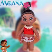 Boneca Moana Bebê 28cm Lavável Com Pente Realista Em Vinil Cotiplás