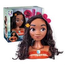 Boneca moana em vinil divertida vários acessórios cotiplas