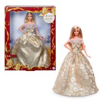 Boneca moderna Barbie Signature 2025 Holiday Blonde com vestido