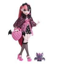 Boneca moderna Monster High Draculaura com acessórios e morcego para animais de estimação