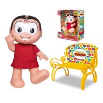 Boneca monica vinil com mini banquinho - turma da monica - Samba Toys