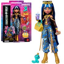 Boneca Monster High Cleo De Nile Com Acessórios Fashion E Animal De Estimação jhk32 Mattel