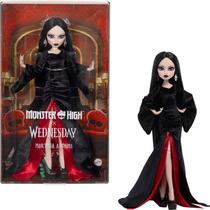 Boneca Mortícia Addams Monster High Vestido Preto com Vermelho Carmesim Boneca Mortícia Addams Monster High Vestido Preto com Vermelho Carmesim