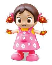 Boneca Musical Canta Dança Acende Luz Dance Girl Com Pilhas