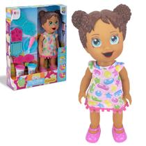 Boneca My Little Faz Caquinha Morena Acessorio Cafe da Manha