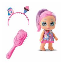 Boneca My Little Glitter Penteados Divertoys Ref.8284 Rosa