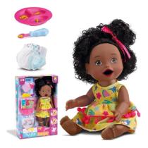 Boneca My Little Negra Com Roupinha Papinha e 4 Acessórios - DiverToys