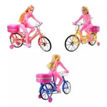 Boneca na Bicicleta A Pilha Com Luz E Som Anda Sozinha.