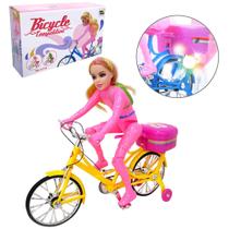 Boneca Na Bicicleta Com Som e Luz A Pilha - TK-1714