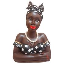 Boneca Namoradeira Grande Com Laço No Cabelo - Black - Retrofenna Decor