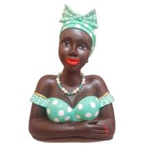 Boneca Namoradeira Grande Com Laço No Cabelo - Verde Água - Retrofenna Decor