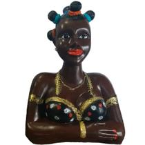 Boneca Namoradeira Grande Decorativa com Coque no cabelo Black - Retrofenna Decor