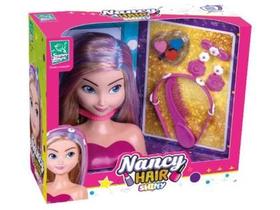 Boneca Nancy Hair Brincar De Cabeleireira C/ Maquiagem