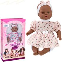 Boneca negra bebezao vinil 40cm menina lancamento presente infantil - Adijomar Brinquedos