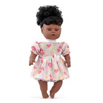 Boneca negra grande com cabelo em vinil 40 cm menina - Adijomar Brinquedos