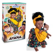 Boneca negra mae e filha africana em vinil 40cm menina ayana - Adijomar Brinquedos