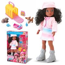 Boneca Negra Pet Lover 32cm Com Acessórios Casinha Transporte Cachorro E Gatinho Boneca Negra Pet Lover 32cm Com Acessórios Casinha Transporte Cachorro E Gatinho
