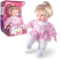 Boneca Nenem Soft Bebê Super Macia Menina - Milk Brinquedos