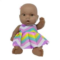 Boneca Nenequinha Negra 21,5cm C/ Vestido Laranja-super Toys Boneca Nenequinha Negra 21,5cm C/ Vestido Laranja-super Toys