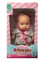 Boneca Nenequinha Roupao - Branco com Rosa - Sem Capuz SUPER TOYS