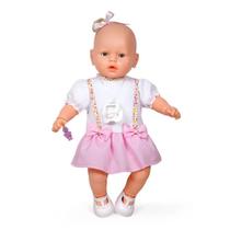 Boneca Nenezinho Vestido Rosa e Branco 44cm - Estrela - 7896027553383