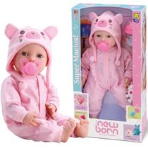Boneca New Born Brincando De Pijama Corpo Macio Menina - Divertoys - DIVER TOYS