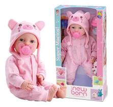 Boneca New Born Brincando De Pijama Estilo Reborn - Divertoys Boneca New Born Brincando De Pijama Estilo Reborn - Divertoys