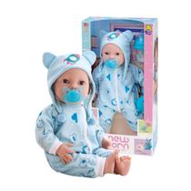 Boneca New Born Brincando de Pijama Menina Azul Diver Toys