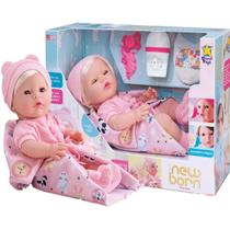 Boneca New Born Diver Premium Menina Com Cabelo - Divertoys